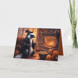Tarjeta El Sr. Skunk se prepara para el saludo de Hallowee