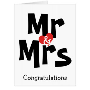 Tarjeta El Sr. y la Sra. Big Heart Boda Felicitaciones