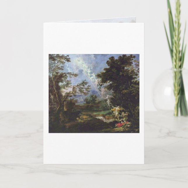 Tarjeta El sueño de Jacob de Michael Willmann (Anverso)