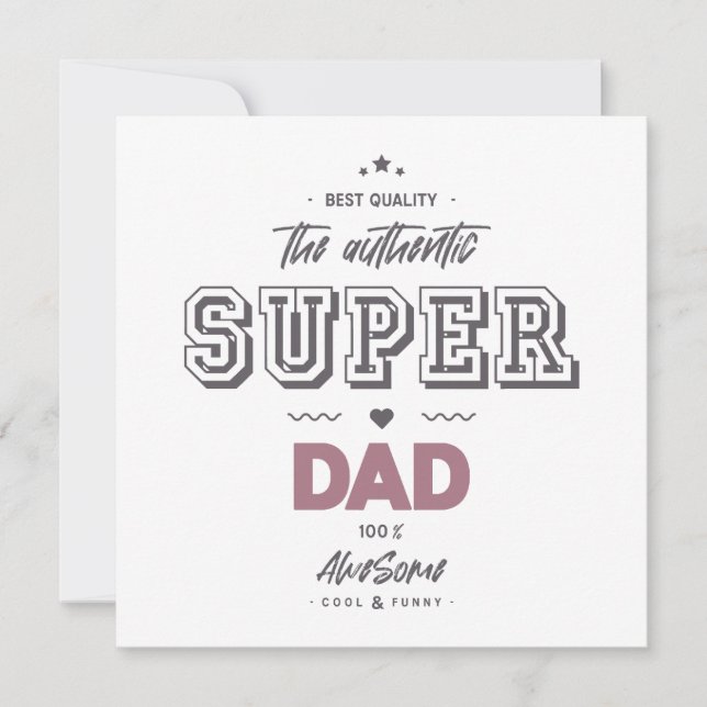 Tarjeta El super papá auténtico (Anverso)
