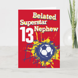 Tarjeta El superestrella Nephew 13.º tardío fútbol rojo