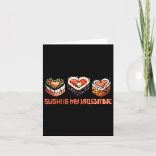 Tarjeta El Sushi Es Mi Corazón Retro De San Valentín Con F