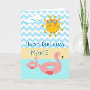 Tarjeta El Swan Flota En El Cumpleaños Del Agua