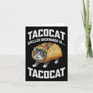 Tarjeta El Tacocat Hecha Hacia Atrás Es El Gato Taco De La
