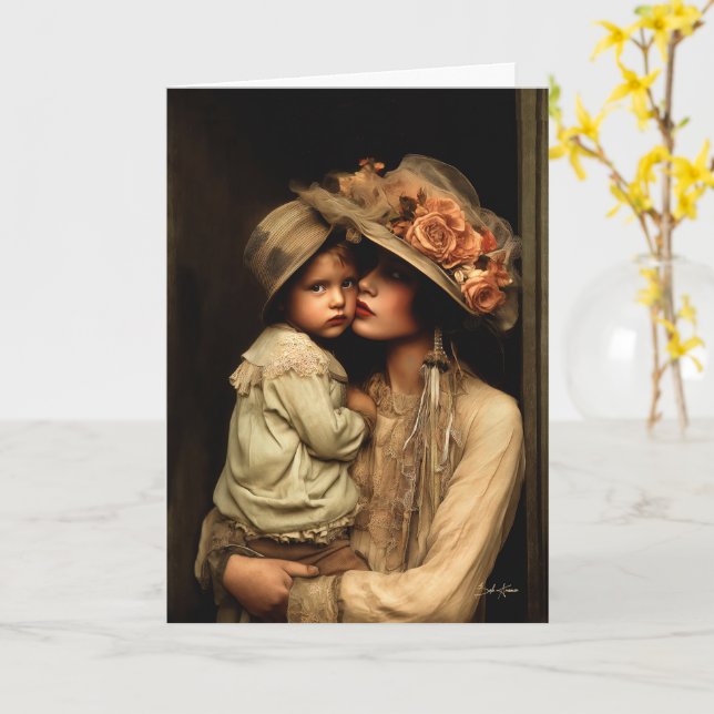 Tarjeta El tacto amor eterno de una madre (flor amarilla)