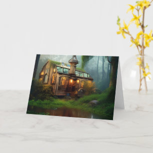 Tarjeta El taller sobre el río   Saludo Steampunk