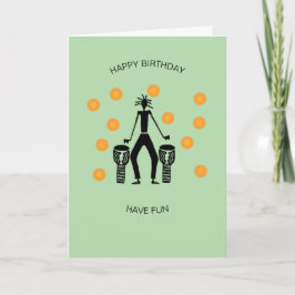 Tarjeta El tambor africano y el cumpleaños de la vida feli