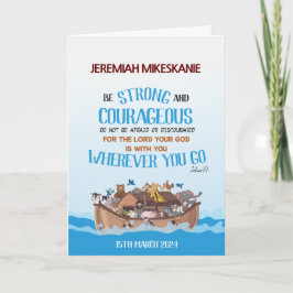 Tarjeta El tema del arca de Baptism Boy Noah