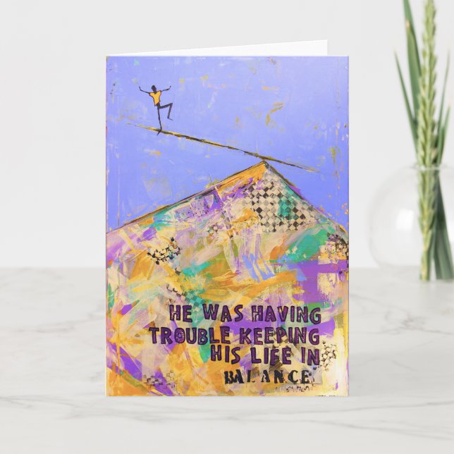 Tarjeta Él tenía problema el mantener de su vida BALANZA (Anverso)