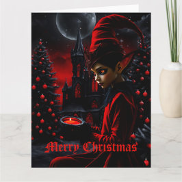 Tarjeta El tiempo de los navidades oscuros.