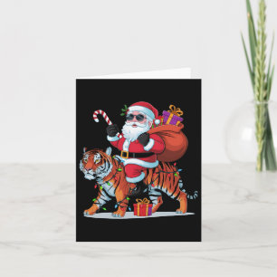 Tarjeta El tigre y el amante de la Navidad iluminan al tig