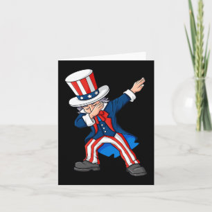 Tarjeta El Tío Dabbing Sam 4 De Julio Niños Chicas De Dab