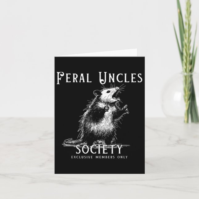 Tarjeta El tío retro feral de la sociedad es gracioso Opos (Anverso)