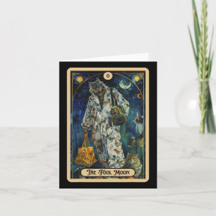 Tarjeta El tonto Werewolf (el tonto) tarot de Halloween