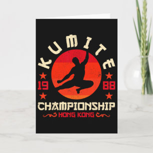 Tarjeta El torneo de Kumite Vintage Retro Funny Karate Vir