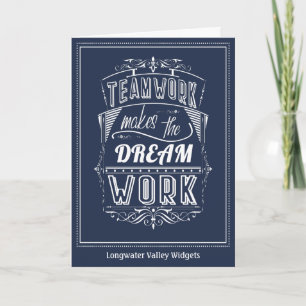 Tarjeta El Trabajo En Equipo Hace Que El Trabajo De Sueño