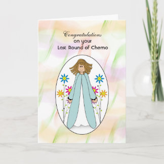 Tarjeta El tratamiento pasado de Chemo, chica florece