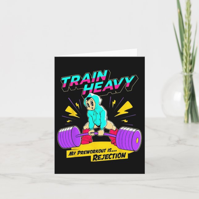 Tarjeta El tren pesado Mi pre-entrenamiento es el gimnasio (Anverso)