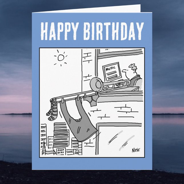 Tarjeta El trombonista cuelga su lavado. Cumpleaños (Subido por el creador)