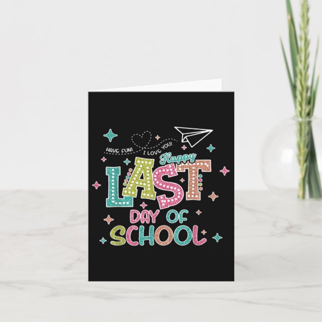 Tarjeta El Último Día De Graduación Escolar, Los Niños De  (Anverso)