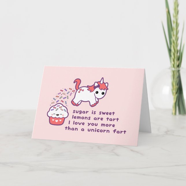 Tarjeta El unicornio lindo Fart (Anverso)