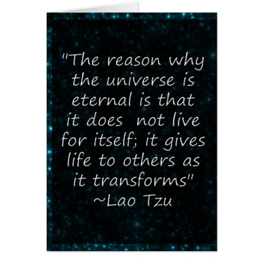 Tarjeta El universo de la cita de Tzu del Lao da la