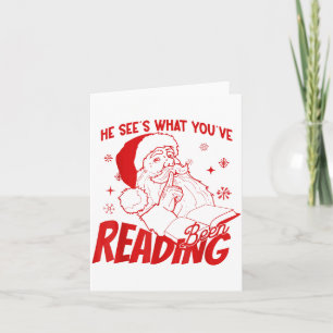 Tarjeta Él ve lo que has estado leyendo Santa Librero Navi