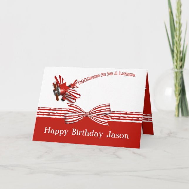 Tarjeta El venir adentro para el cumpleaños de aterrizaje (Anverso)