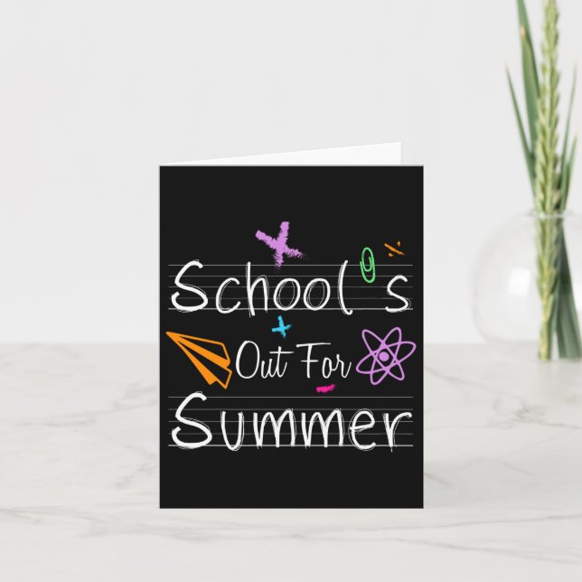 Tarjeta El Verano De Las Escuelas Feliz Día Pasado De Los  (Anverso)