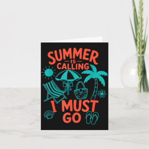 Tarjeta El verano está llamando playa debo ir retro palma