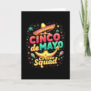 Tarjeta El Viaje Familiar Fiesta De La Tripulación De Cinc