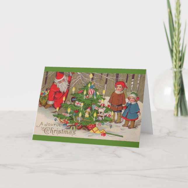 Tarjeta El victoriano Santa Claus A Joyful Navidades (Anverso)