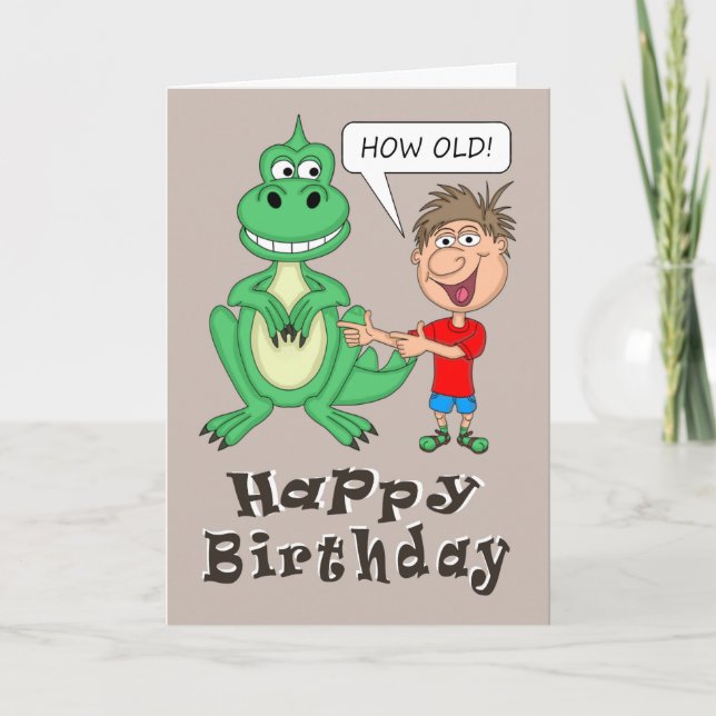 Tarjeta El viejo cumpleaños de los dinosaurios (Anverso)