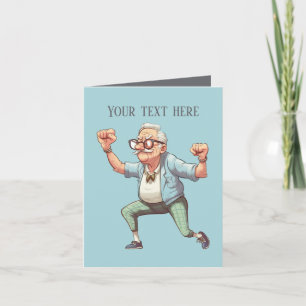 Tarjeta el viejo loco gracioso agrega mensaje