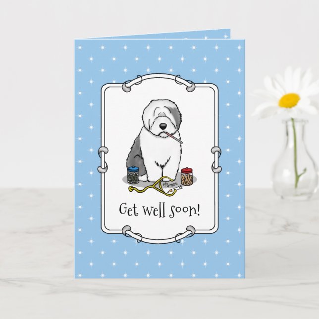 Tarjeta El viejo perro perro pastor en inglés para veteran (Planta pequeña)