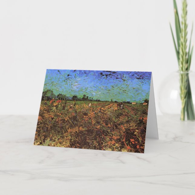 Tarjeta El viñedo verde de Vincent van Gogh (Anverso)