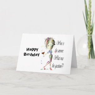 Tarjeta El vino es la pregunta graciosa Wine diciendo rega