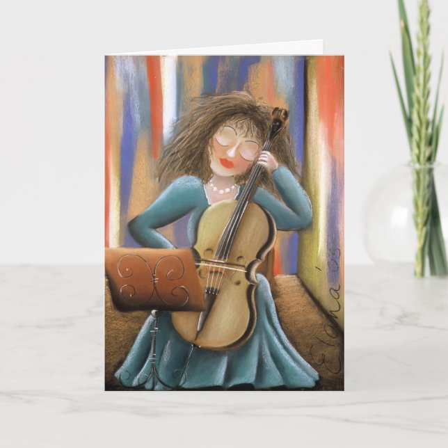 Tarjeta El violoncelista (Anverso)