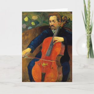 Tarjeta El violoncellista Schneklud   Paul Gauguin