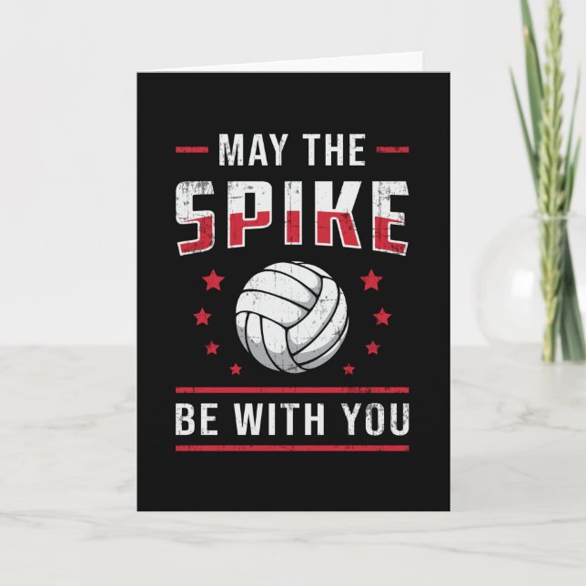 Tarjeta El Voleibol Puede Que El Spike Esté Con Tu Retro P (Anverso)