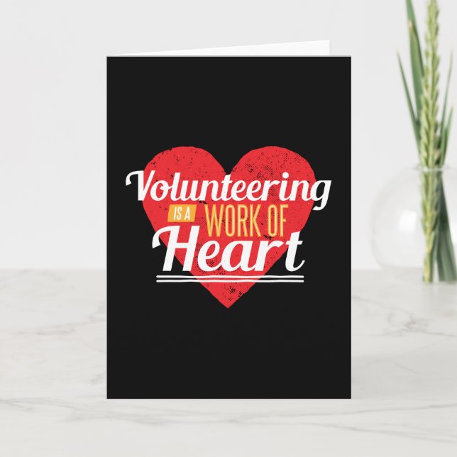 Tarjeta El Voluntariado Es Un Trabajo De Corazón (Anverso)