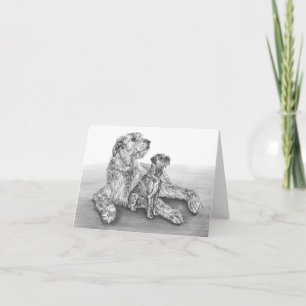 Tarjeta El Wolfhound irlandés persigue el dibujo por el