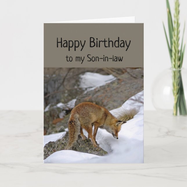 Tarjeta El yerno Merece un Maravilloso Cumpleaños Fox (Anverso)