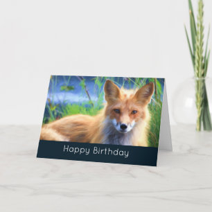 Tarjeta El zorro rojo que ríe en el cumpleaños de la vida