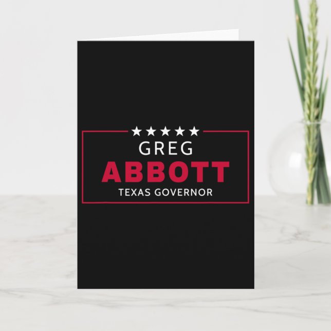 Tarjeta Elección de Greg Abbott Gobernador de Texas Republ (Anverso)