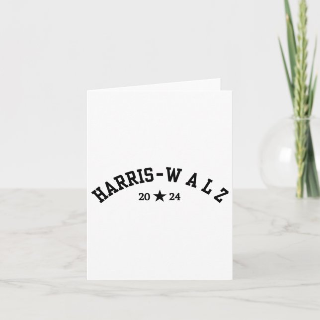 Tarjeta Elecciones de Harris Tim Walz Baseball Font 2024 (Anverso)