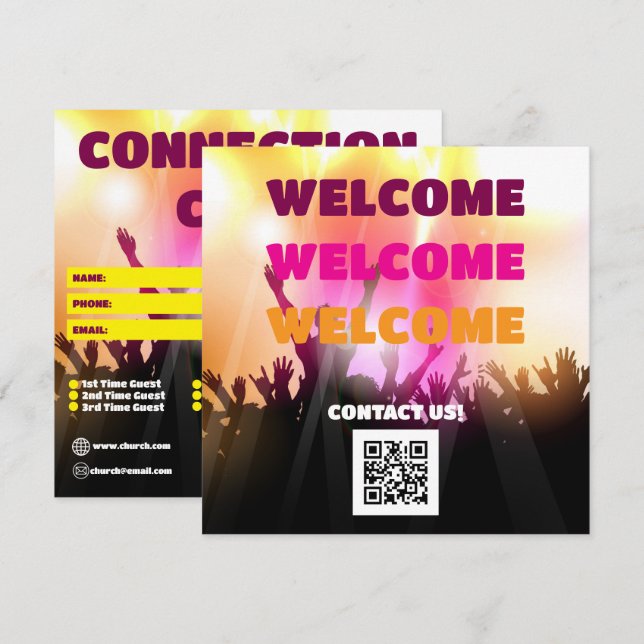 Tarjeta Electric Praise Church Connection Card (Anverso / Reverso)