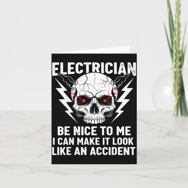 Tarjeta Electrician Humor Be Nice To Me Funny Electrician  (Anverso)