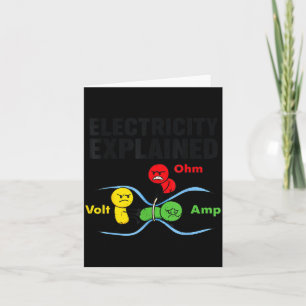 Tarjeta Electricidad Explicada Divertida Humor Geek de Fís