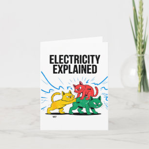 Tarjeta Electricidad Explicada Gato Divertido Física Humor